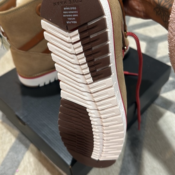 NIB Cole Haan ZeroGrand Hiker Boot Size 8 Tan/Red - Picture 5 of 9